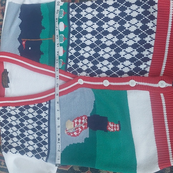 Eddie Bauer 90s Golf Novelty Cardigan Sweater Size Sm - Picture 5 of 6